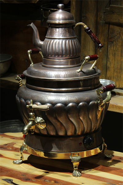 Turna Bakır Hünkar Yuvarlak Dilimli Elektrikli Semaver 3 No Oksit Turna5567-3