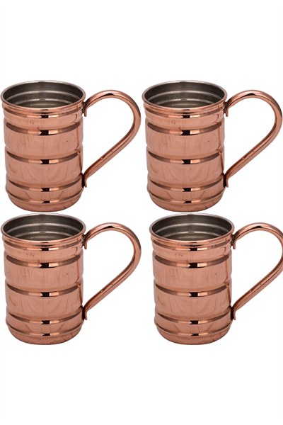 Turna Copper Scottish Glass Straight 380 Ml Set of 4 Red Turna0489-41