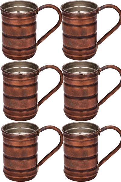 Turna Copper Scottish Glass Straight 380 Ml Set of 6 Oxide Turna0489-63