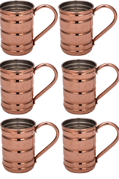 Turna Copper Scottish Glass Straight 380 Ml Set of 6 Red Turna0489-61