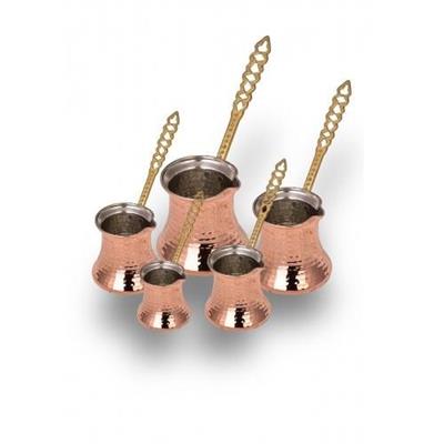 Turna Copper Kervan Coffee Pot Set of 5 Thick Machine Forged Red Turna1222-1