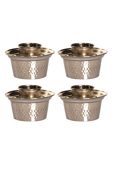 Turna Bakır Klasik Ehlikeyf Makine Dövme 4lü Takım Nikel Turna3300-42