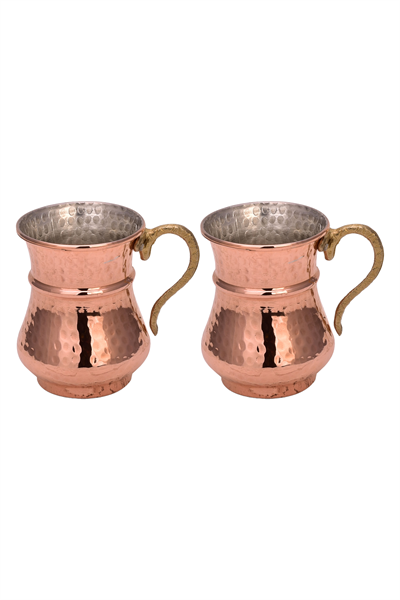 Turna Copper Cord Mug Machine Forged 250 Ml Set of 2 Red Turna0488-21