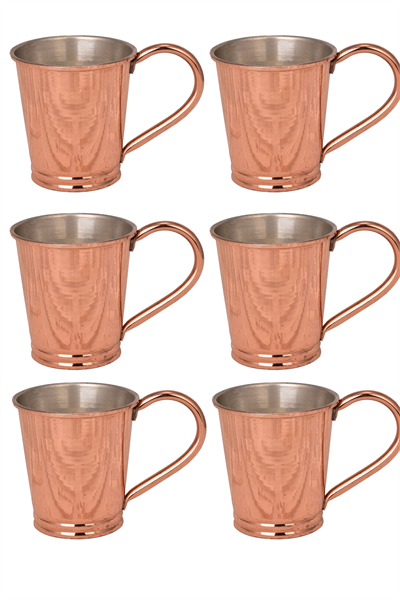 Turna Copper Linea Glass Straight 400 Ml Set of 6 Red Turna0470-61
