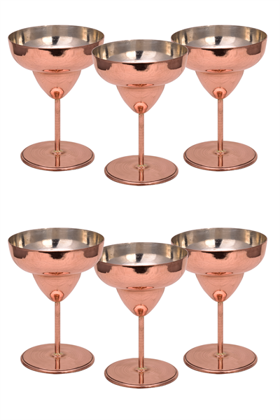 Turna Bakır Margarita Kadeh Düz 450 Ml 6lı Takım Kırmızı Turna0461-61