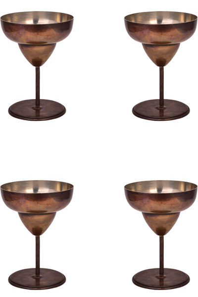 Turna Copper Margarita Glass Plain 450 Ml Set of 4 Oxide Turna0461-43