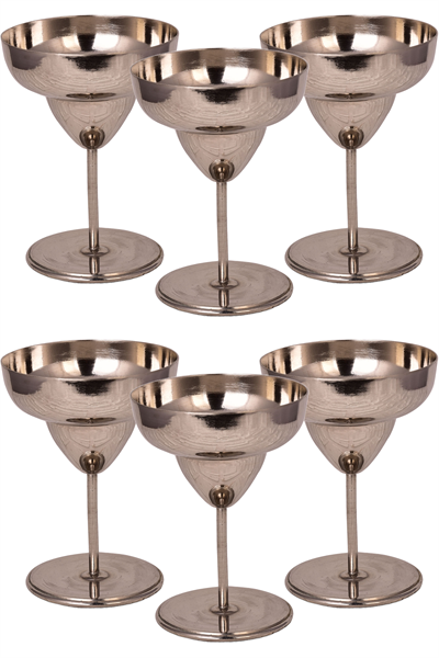 Turna Copper Margarita Glass Flat 450 Ml Set of 6 Nickel Turna0461-62