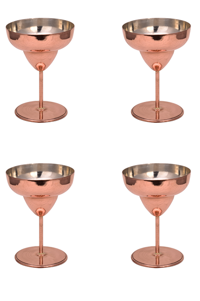 Turna Bakır Margarita Kadeh Düz 450 Ml 4lü Takım Kırmızı Turna0461-41