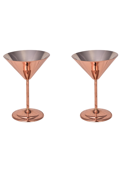 Turna Copper Martini Glass Plain 250 Ml Set of 2 Red Turna0459-21