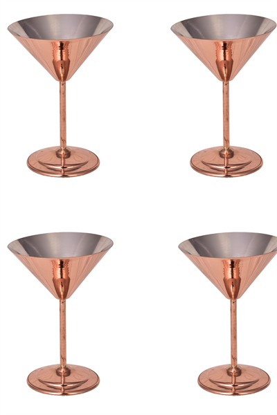 Turna Copper Martini Glass Plain 250 Ml Set of 4 Red Turna0459-41
