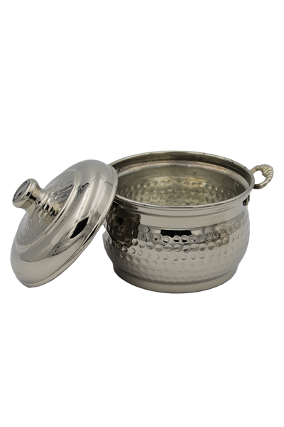 Turna Bakır Mini Güveç Tencere 3 No 14 Cm El Dövme Nikel Turna8176-2