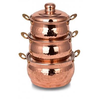 Turna Copper Mini Casserole Pot Set of 3 Hand Forged Red Turna8184-1