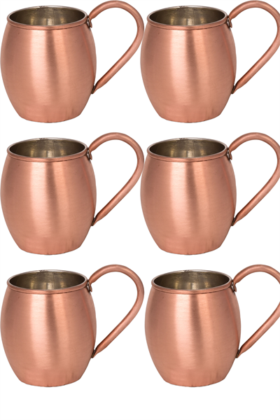 Turna Copper Moscow Mule Glass Straight 500 Ml Set of 6 Scotch Turna0493-64