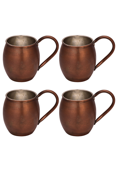 Turna Copper Moscow Mule Glass Straight 500 Ml Set of 4 Oxide Turna0493-43