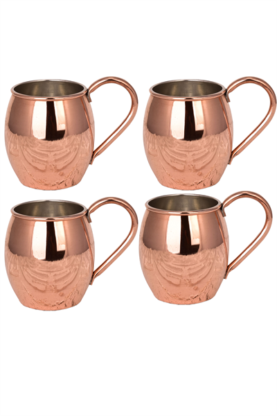 Turna Bakır Moscow Mule Bardak Düz 500 Ml 4lü Takım Kırmızı Turna0493-41