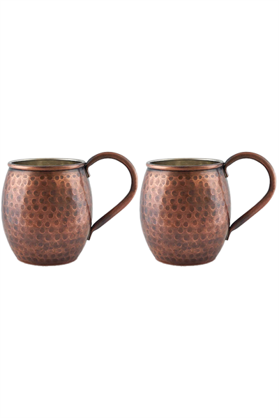 Turna Copper Moscow Mule Glass Hand Forged 500 Ml Set of 2 Oxide Turna0497-23