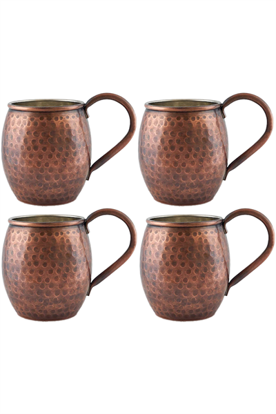 Turna Copper Moscow Mule Glass Hand Forged 500 Ml Set of 4 Oxide Turna0497-43