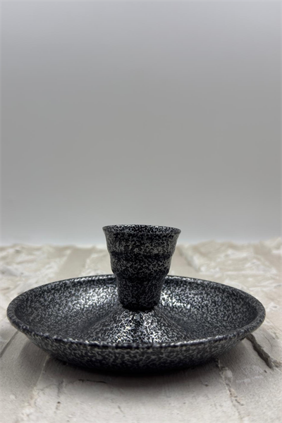 Kulpsuz Metal Nostalji Mumluk & El Şamdanı Kendinden Iğneli Gümüş Turna2623-9