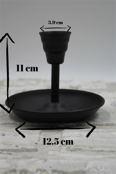 Metal Vintage Mumluk & El Şamdanı Mat Siyah Turna2623-7