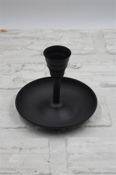 Metal Vintage Mumluk & El Şamdanı Mat Siyah Turna2623-7