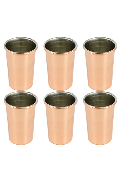 Turna Copper One-shot Glass Straight 30 Ml Set of 6 Red Turna0484-61