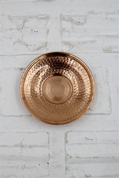 Turna Bakır Otağ El Dövme Çay Tabağı 6 Lı Takım Kırmızı TURNA0513-1