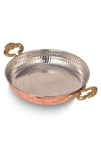 Turna Bakır Özel Seri İnce Acemli Tava 3lü Takım 1,2,3 No Makine Dövme Kırmızı Turna7616-1