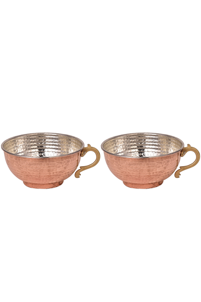 Turna Bakır Pınarbaşı Ayran Bowl Machine Forged 500 Ml Set of 2 Red Turna0502-21