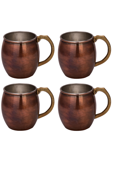 Turna Copper Riva Glass Straight 550 Ml Set of 4 Oxide Turna0500-43