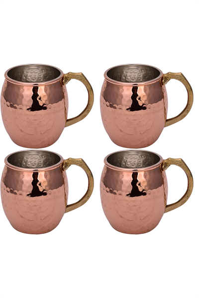 Turna Copper Riva Glass Hand Forged 550 Ml Set of 4 Red Turna0466-41