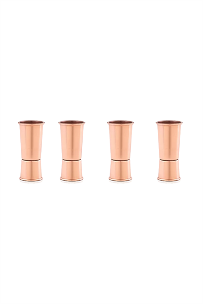 Turna Copper Shot Glass Straight 40 Ml Set of 4 Red Turna0473-41