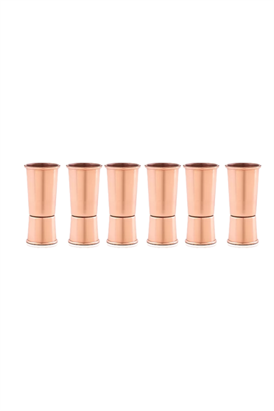 Turna Copper Shot Glass Straight 40 Ml Set of 6 Red Turna0473-61