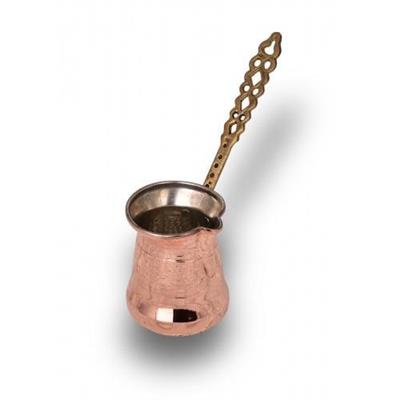 Turna Copper Sultan Coffee Pot No 1 Thin Brass Handle 2 Cups Machine Forged Red Turna1200-1