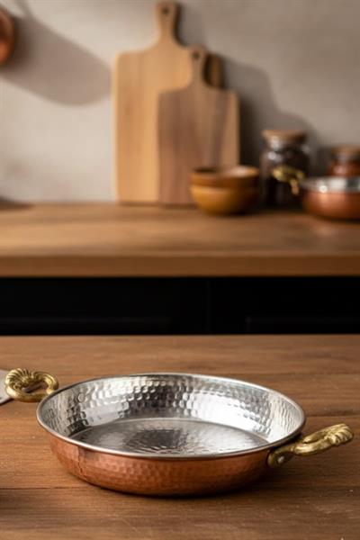 Turna Bakır Acemli Tava 2 No 16 Cm El Dövme Kırmızı Turna7582-1