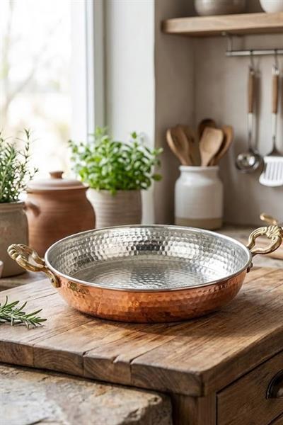 Turna Bakır Acemli Tava 1 No 14 Cm Makine Dövme Kırmızı Turna7557-1
