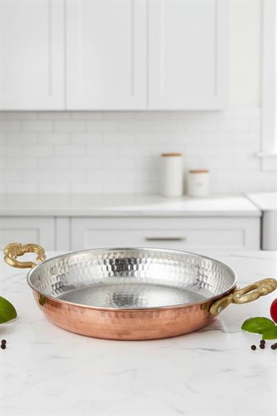 Turna Bakır Acemli Tava 7 No 27 Cm Makine Dövme Kırmızı Turna7563-1