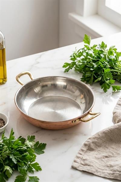 Turna Bakır Çelebi Tava 5 No 22 Cm Düz Kırmızı Turna7596-1