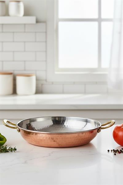 Turna Bakır Çelebi Tava 5 No 22 Cm El Dövme Kırmızı Turna7575-1