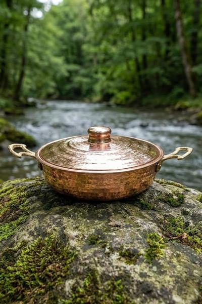 Turna Bakır Emirgan Tava 1 No 14 Cm El Dövme Kırmızı Turna7597-1