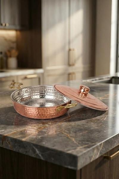 Turna Bakır Emirgan Tava 4 No 20 Cm El Dövme Kırmızı Turna7600-1