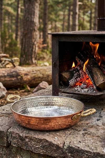 Turna Bakır Soylu Tava 2 No 16 Cm İnce Kırmızı Turna7603-1