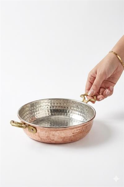 Turna Bakır Soylu Tava 4 No 20 Cm Kalın Kırmızı Turna7553-1