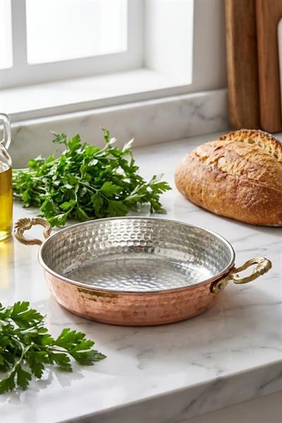 Turna Bakır Soylu Tava 5 No 22 Cm İnce Kırmızı Turna7606-1