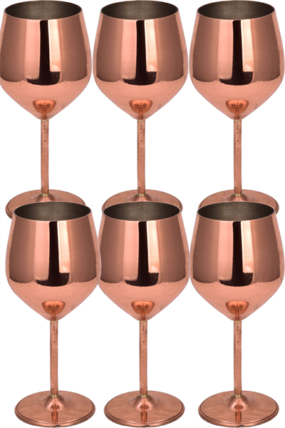 Turna Bakır Vine-gall Kadeh 500 Ml Düz 6lı Takım Kırmızı Turna0495-61