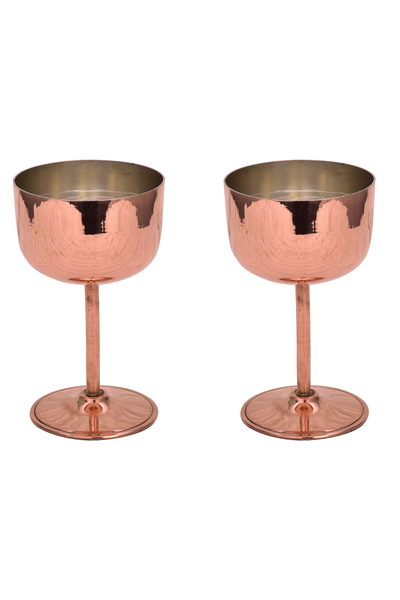 Turna Copper Vino Glass 1 No Plain 240 Ml Set of 2 Red Turna0491-21