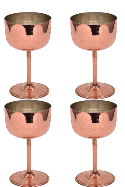 Turna Copper Vino Glass No 2 Plain 400 Ml Set of 4 Red Turna0457-41