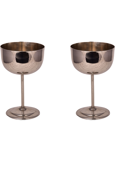 Turna Copper Vino Glass 2 No Plain 400 Ml Set of 2 Nickel Turna0457-22