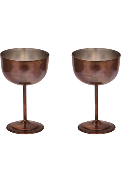 Turna Copper Vino Glass 2 No Plain 400 Ml Set of 2 Oxide Turna0457-23