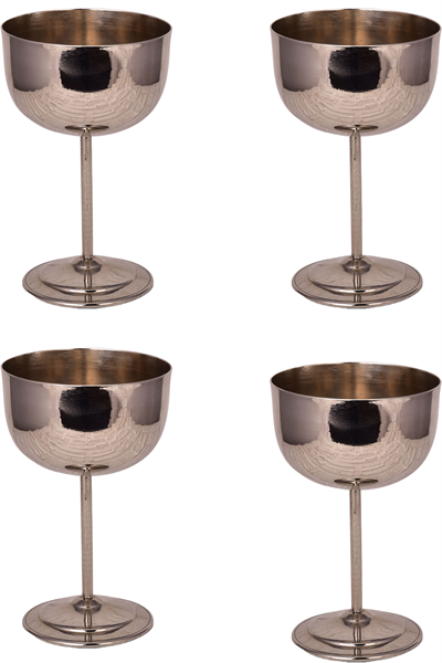 Turna Copper Vino Glass 2 No Plain 400 Ml Set of 4 Nickel Turna0457-42
