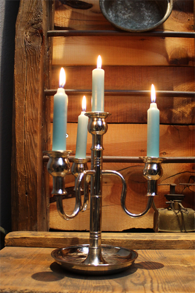 Turna Bakır Vintage 4lü Şamdan Nikel Turna2612-2